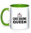 Mug with a colored handle Cake baking queen kelly-green фото