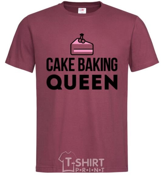 Мужская футболка Cake baking queen Бордовый фото