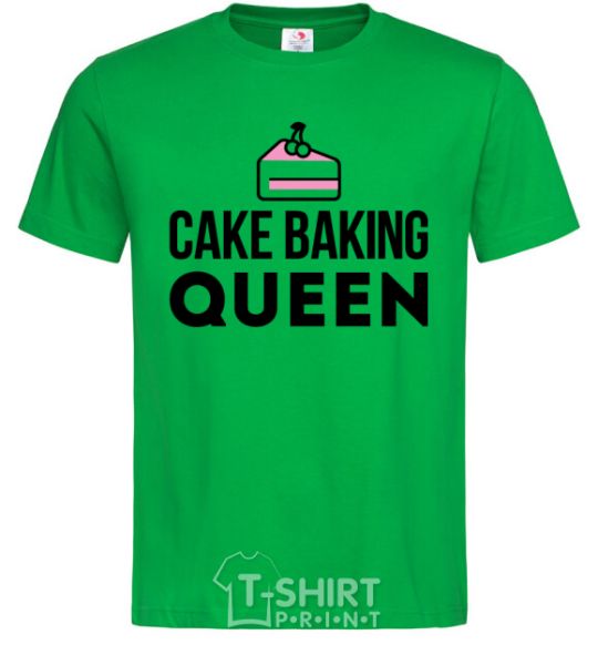 Мужская футболка Cake baking queen Зеленый фото