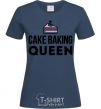 Women's T-shirt Cake baking queen navy-blue фото