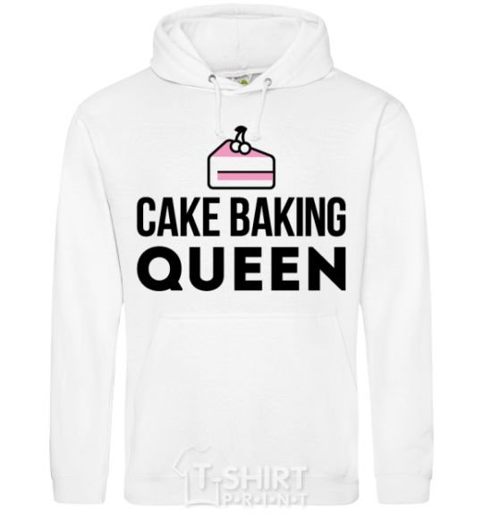 Men`s hoodie Cake baking queen White фото