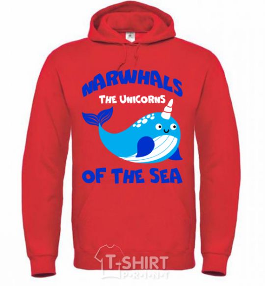 Мужская толстовка (худи) Unicors of the sea Ярко-красный фото
