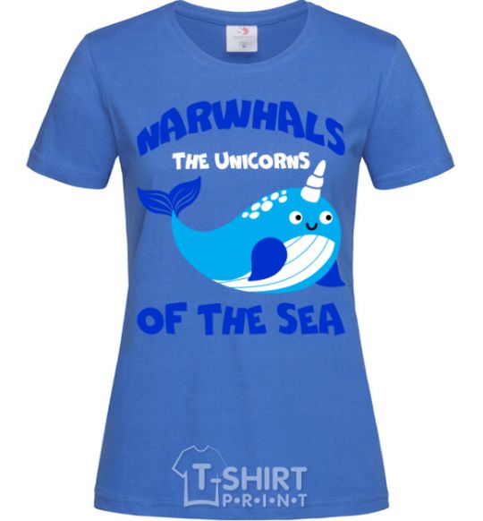 Women's T-shirt Unicors of the sea royal-blue фото