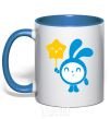 Mug with a colored handle Tiny with a star royal-blue фото