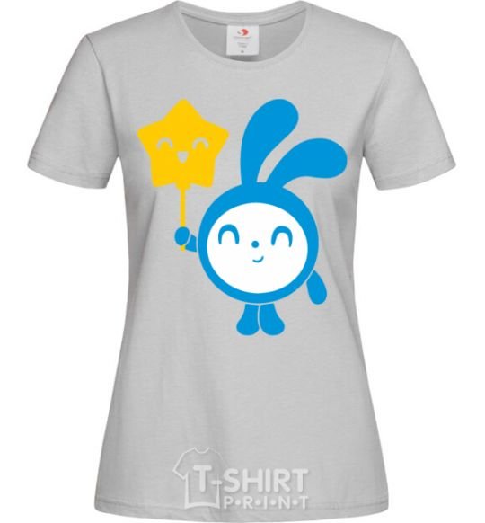 Women's T-shirt Tiny with a star grey фото