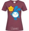 Women's T-shirt Tiny with a star burgundy фото