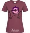 Women's T-shirt A hedgehog on a horse burgundy фото