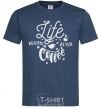 Men's T-Shirt Life begins after coffee navy-blue фото