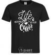 Men's T-Shirt Life begins after coffee black фото