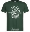 Men's T-Shirt Life begins after coffee bottle-green фото
