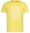 Men's T-Shirt Life begins after coffee cornsilk фото