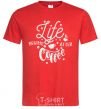 Men's T-Shirt Life begins after coffee red фото