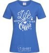 Women's T-shirt Life begins after coffee royal-blue фото