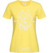 Women's T-shirt Life begins after coffee cornsilk фото