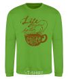 Sweatshirt Life begins after coffee cup orchid-green фото