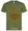 Men's T-Shirt Life begins after coffee cup millennial-khaki фото