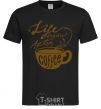 Men's T-Shirt Life begins after coffee cup black фото