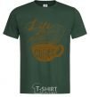 Men's T-Shirt Life begins after coffee cup bottle-green фото