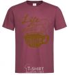 Men's T-Shirt Life begins after coffee cup burgundy фото