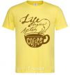 Men's T-Shirt Life begins after coffee cup cornsilk фото