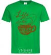 Men's T-Shirt Life begins after coffee cup kelly-green фото