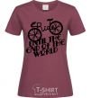 Women's T-shirt Ride until the end of the world burgundy фото