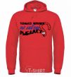 Men`s hoodie Only worms don't like fishing bright-red фото