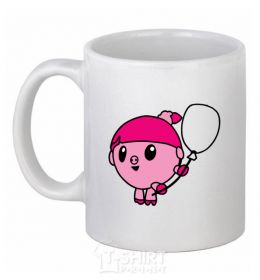Ceramic mug Nyushenka with a balloon White фото