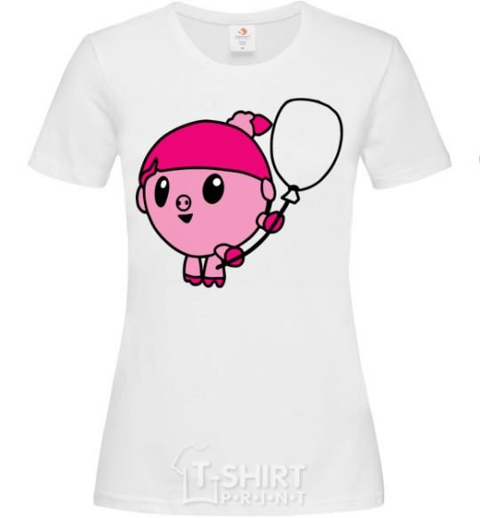 Women's T-shirt Nyushenka with a balloon White фото