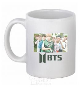 Ceramic mug BTS photo and logo White фото