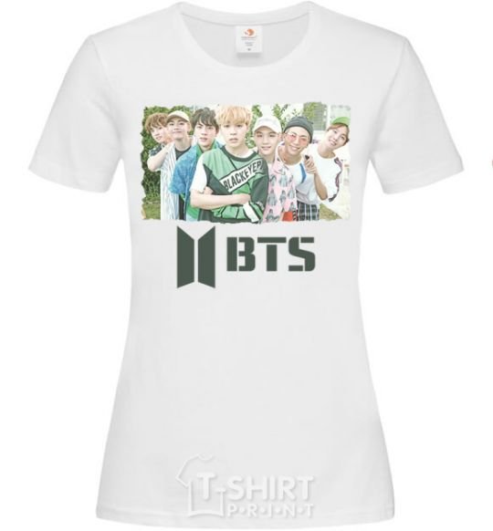 Women's T-shirt BTS photo and logo White фото