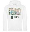 Men`s hoodie BTS photo and logo White фото