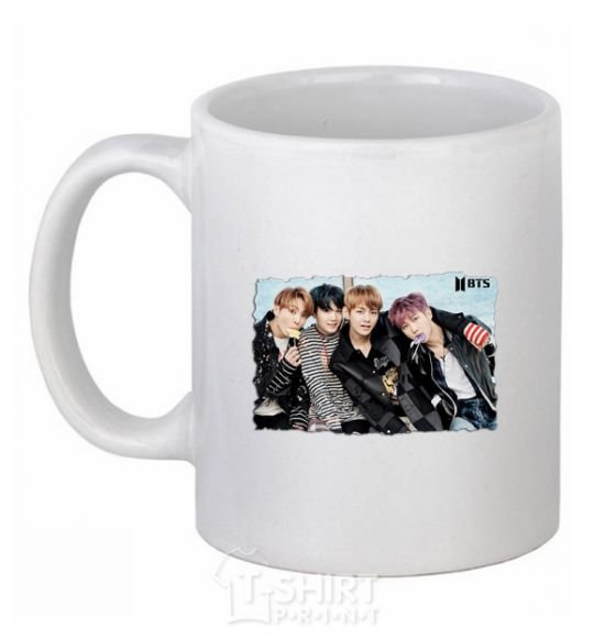 Ceramic mug BTS photo White фото