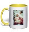 Mug with a colored handle Min Yungi Chi Min yellow фото