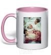 Mug with a colored handle Min Yungi Chi Min light-pink фото