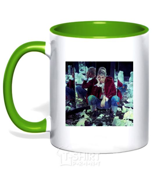 Mug with a colored handle RM kelly-green фото