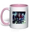 Mug with a colored handle RM light-pink фото