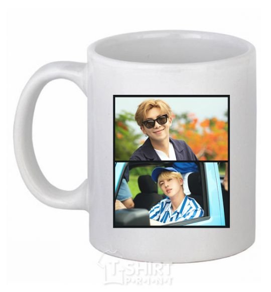 Ceramic mug Jin RM bts White фото