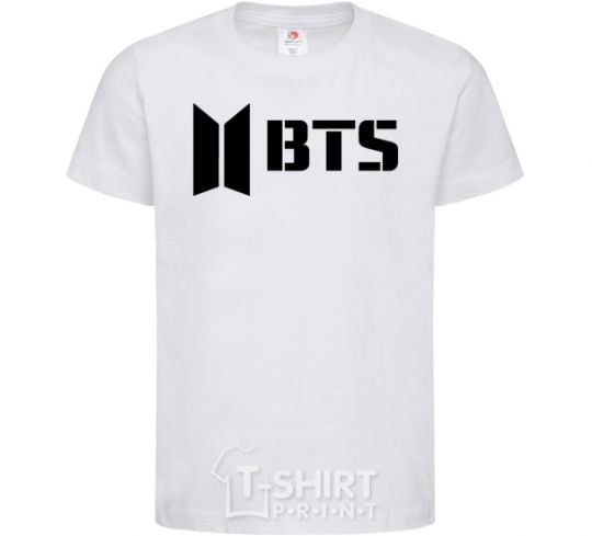 Kids T-shirt BTS black logo White фото