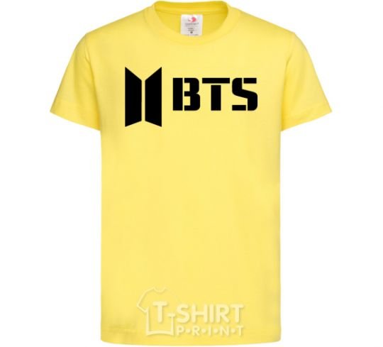 Kids T-shirt BTS black logo cornsilk фото