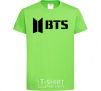 Kids T-shirt BTS black logo orchid-green фото