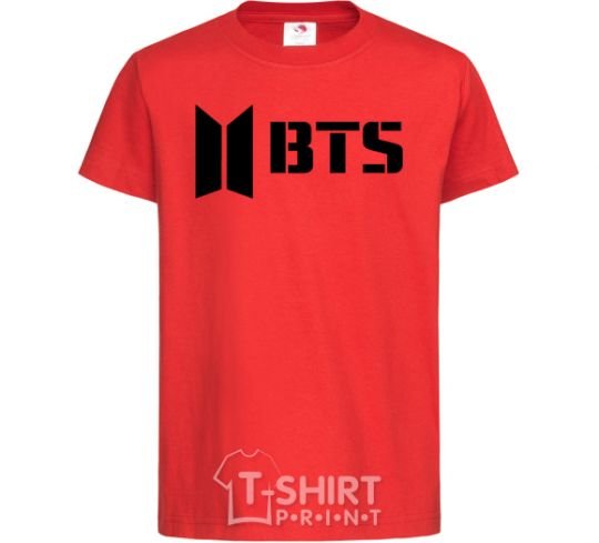 Kids T-shirt BTS black logo red фото