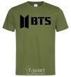 Мужская футболка BTS black logo Оливковый фото