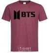 Men's T-Shirt BTS black logo burgundy фото