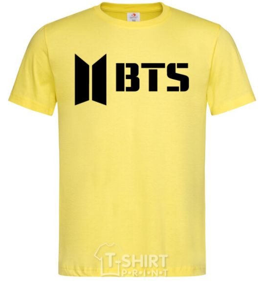 Men's T-Shirt BTS black logo cornsilk фото