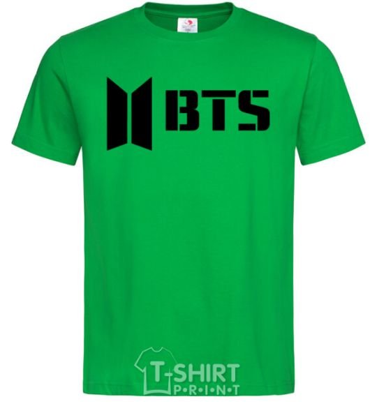 Men's T-Shirt BTS black logo kelly-green фото