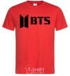 Men's T-Shirt BTS black logo red фото