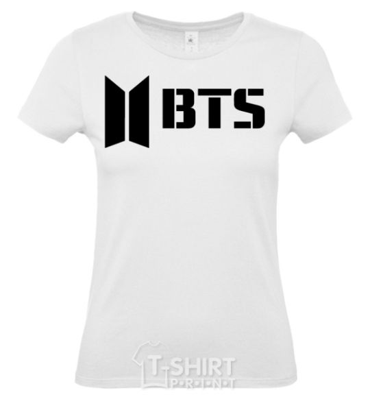 Women's T-shirt BTS black logo White фото