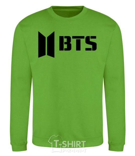 Sweatshirt BTS black logo orchid-green фото