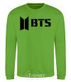 Sweatshirt BTS black logo orchid-green фото